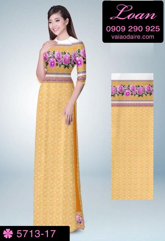 Vải áo dài hoa văn toàn thân