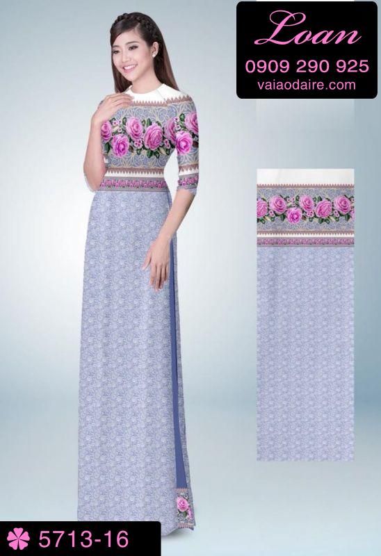 Vải áo dài hoa văn toàn thân