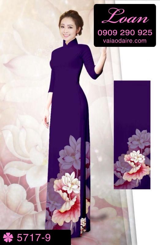 Vải áo dài hoa Hồng