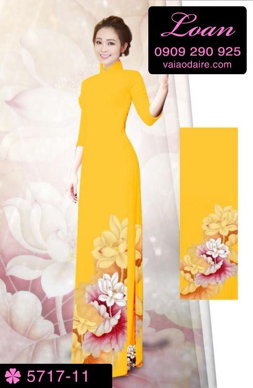 Vải áo dài hoa Hồng
