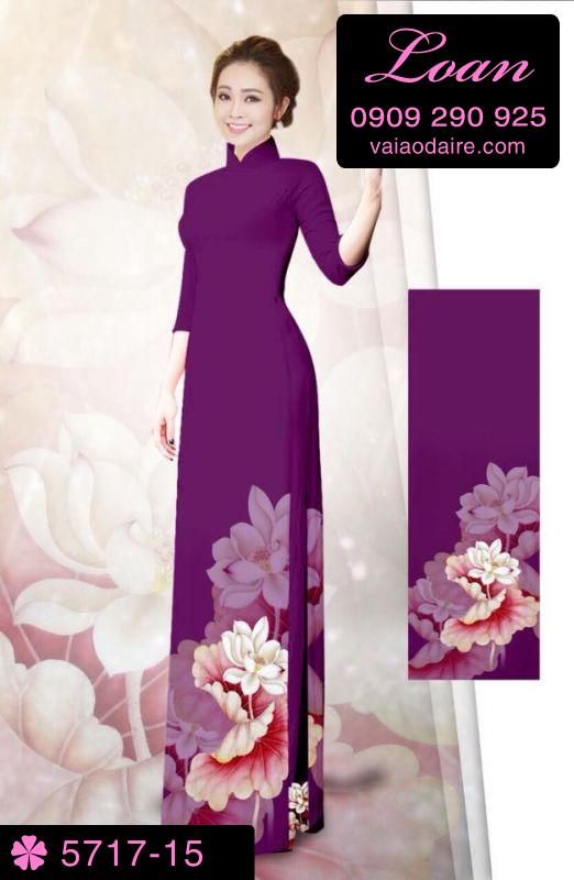Vải áo dài hoa Hồng
