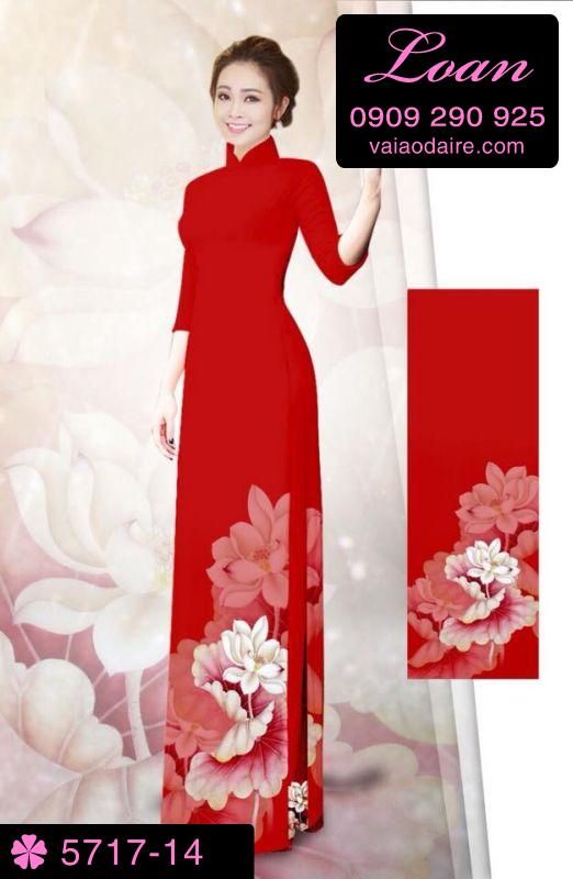 Vải áo dài hoa Hồng