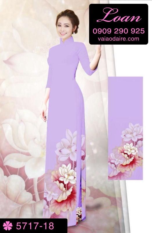 Vải áo dài hoa Hồng