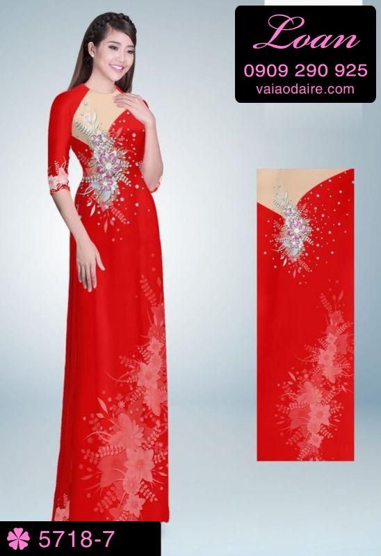 Vải áo dài hoa dây
