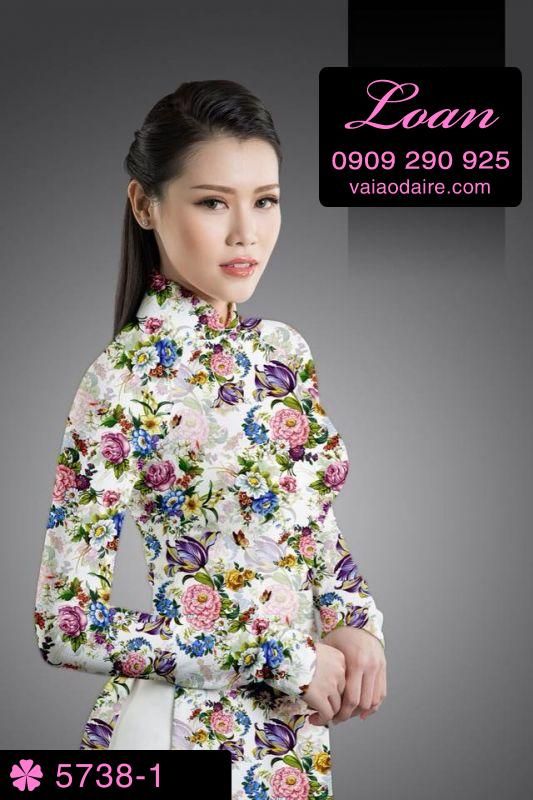 Vải áo dài hoa nhí