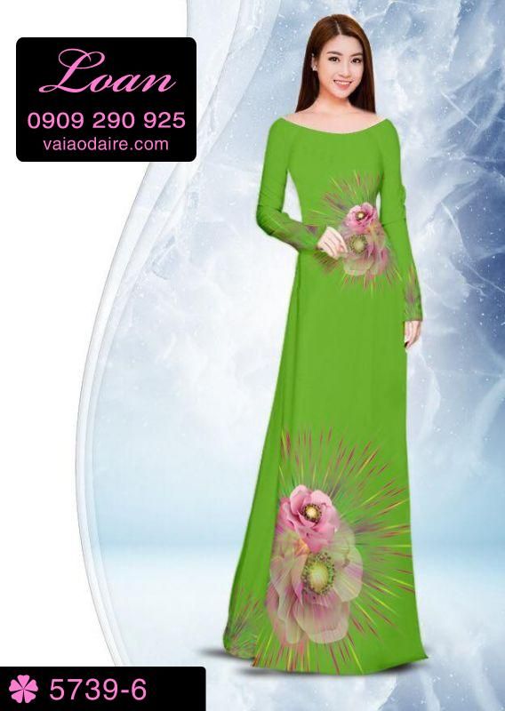 Vải áo dài hoa 3D Vải áo dài hoa 3D