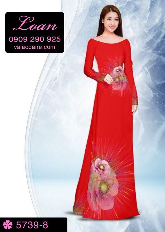 Vải áo dài hoa 3D Vải áo dài hoa 3D