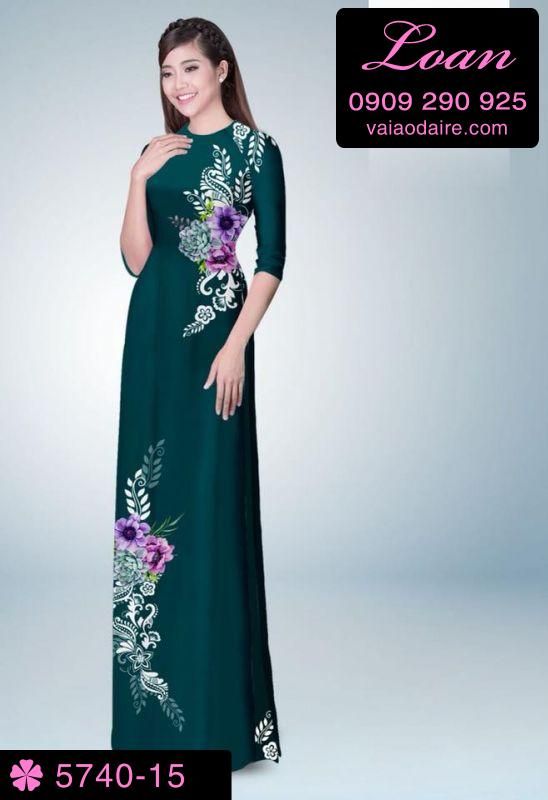 Vải áo dài hoa trên dưới