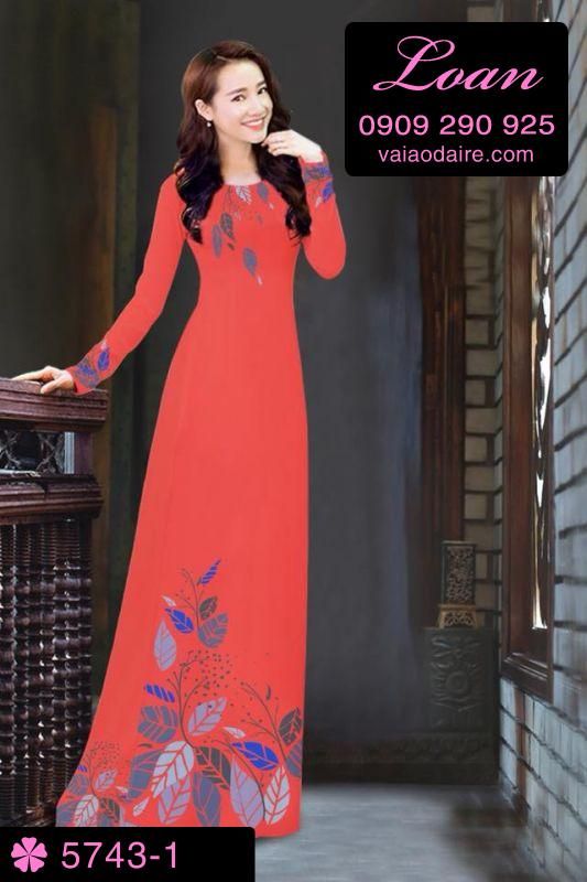 Vải áo dài hoa trên dưới