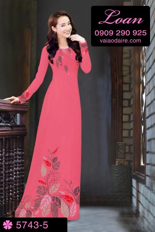 Vải áo dài hoa trên dưới