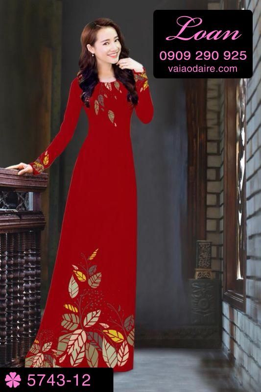 Vải áo dài hoa trên dưới