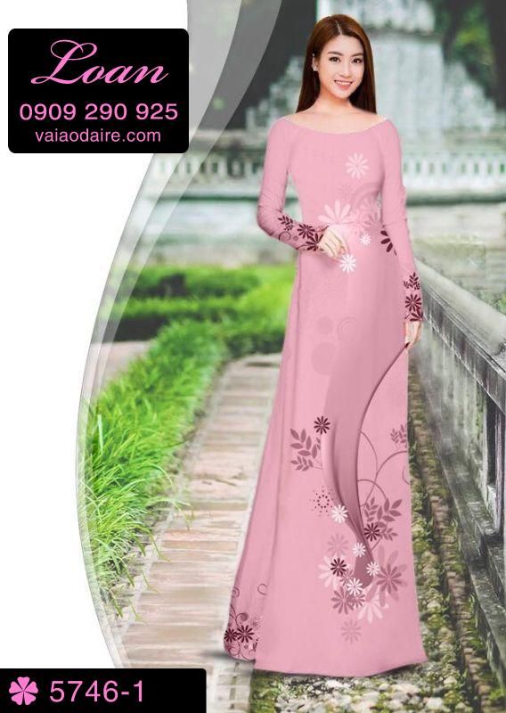 Vải áo dài hoa chạy dọc