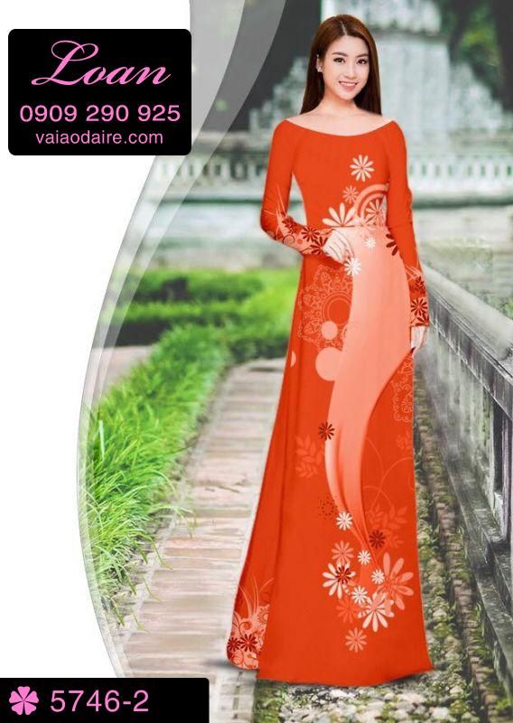 Vải áo dài hoa chạy dọc
