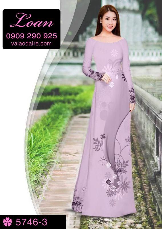 Vải áo dài hoa chạy dọc