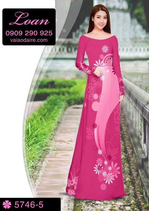 Vải áo dài hoa chạy dọc