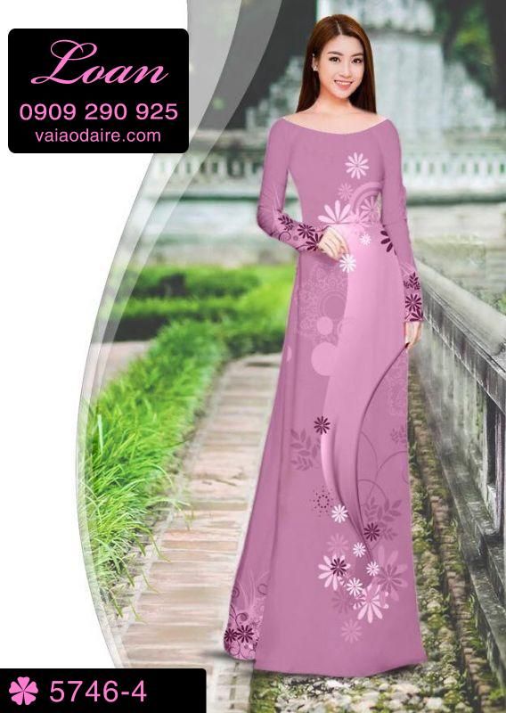 Vải áo dài hoa chạy dọc