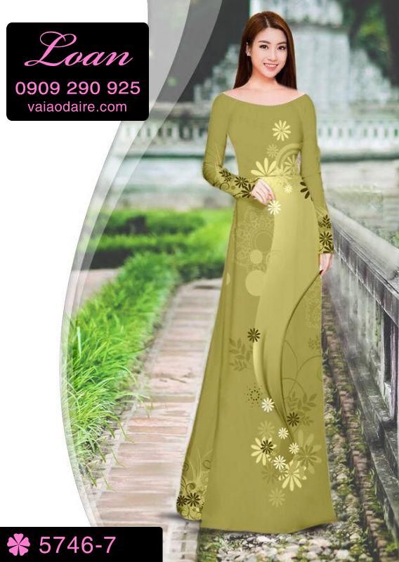 Vải áo dài hoa chạy dọc
