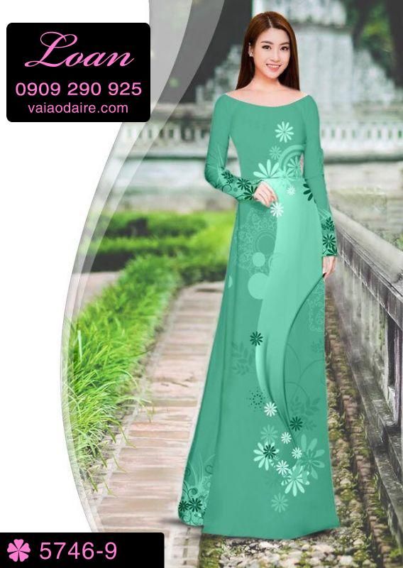 Vải áo dài hoa chạy dọc