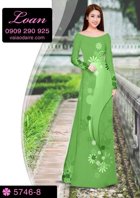 Vải áo dài hoa chạy dọc