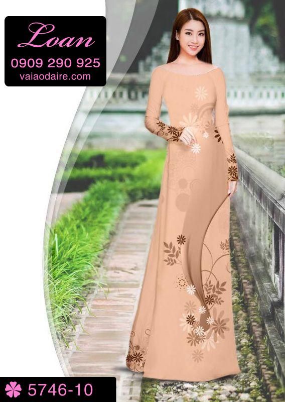 Vải áo dài hoa chạy dọc