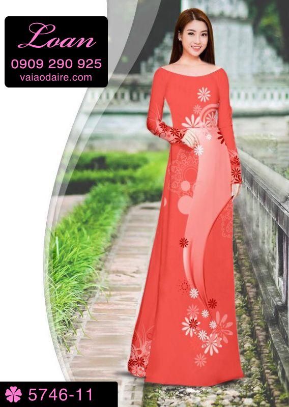 Vải áo dài hoa chạy dọc