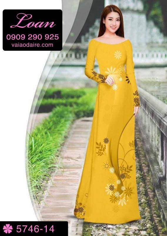 Vải áo dài hoa chạy dọc