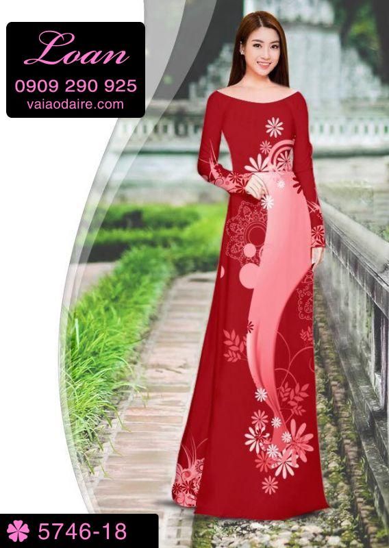 Vải áo dài hoa chạy dọc