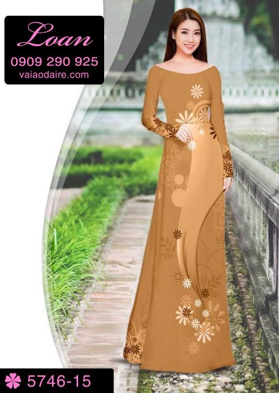 Vải áo dài hoa chạy dọc