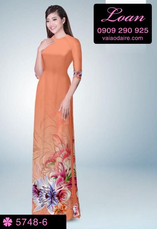 Vải áo dài hoa 3D