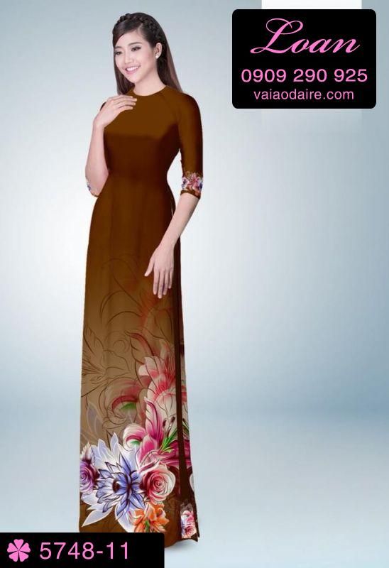 Vải áo dài hoa 3D
