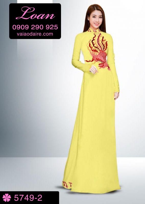 Vải áo dài chim phụng hoàng