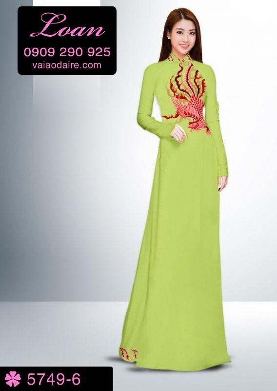 Vải áo dài chim phụng hoàng