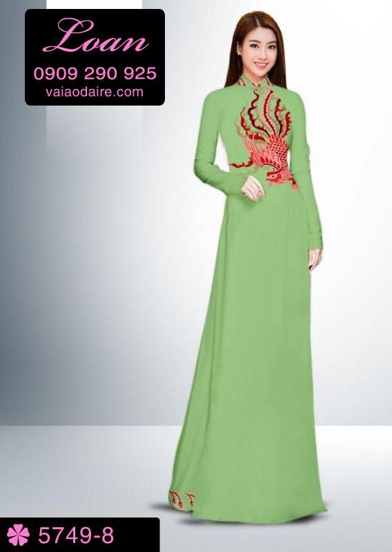 Vải áo dài chim phụng hoàng