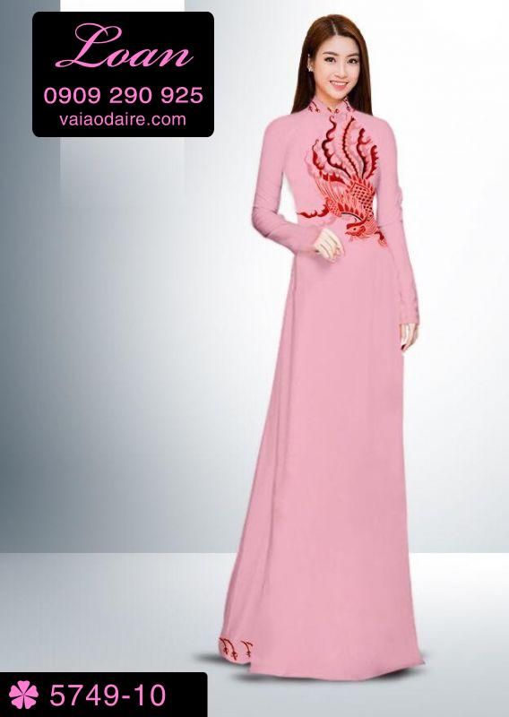 Vải áo dài chim phụng hoàng