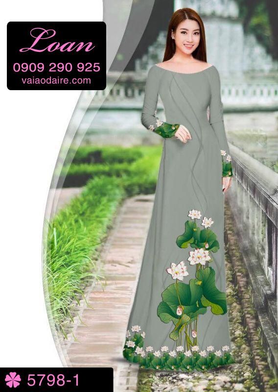 Vải áo dài hoa Sen