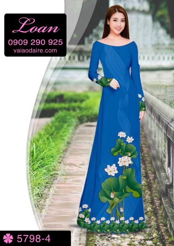 Vải áo dài hoa Sen