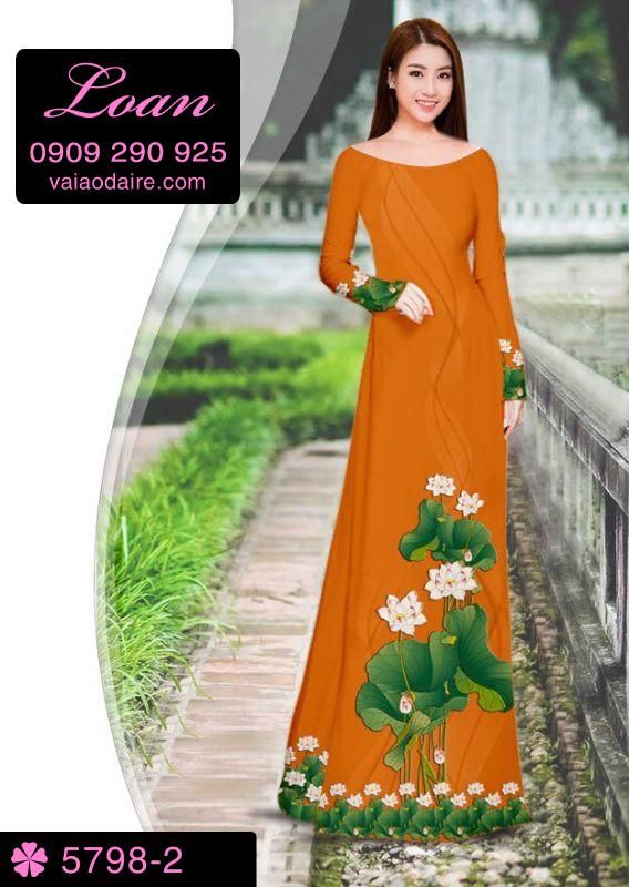 Vải áo dài hoa Sen