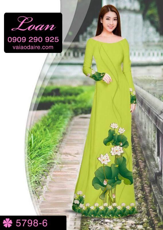 Vải áo dài hoa Sen