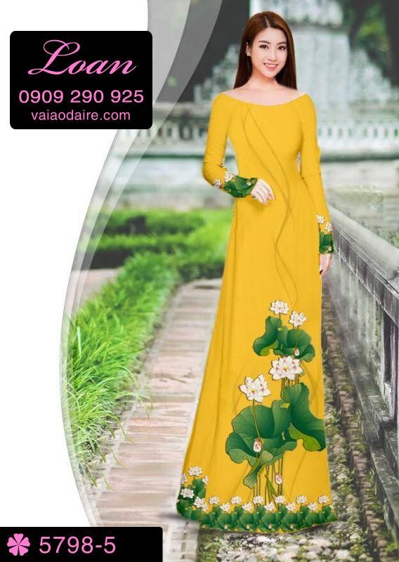 Vải áo dài hoa Sen