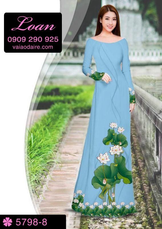 Vải áo dài hoa Sen