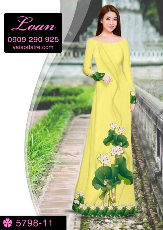 Vải áo dài hoa Sen