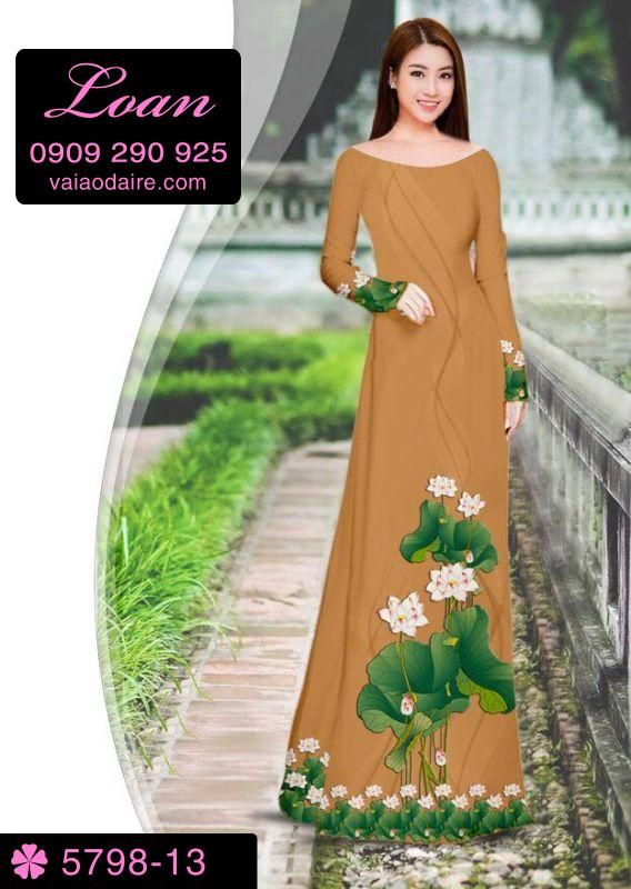 Vải áo dài hoa Sen