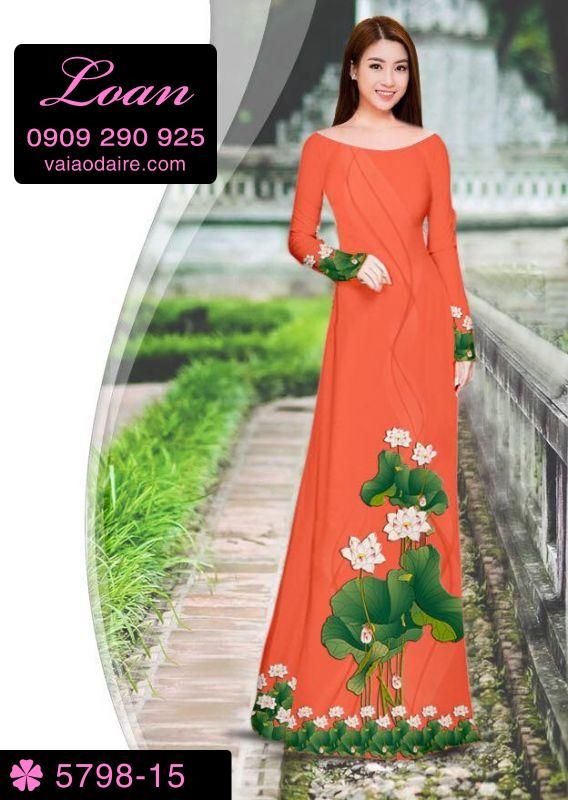 Vải áo dài hoa Sen