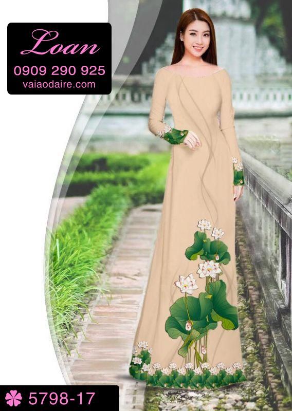 Vải áo dài hoa Sen