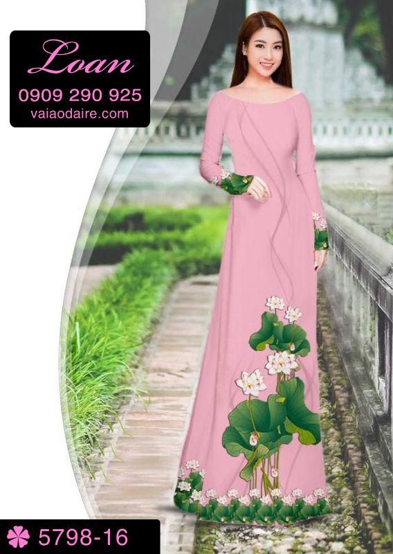 Vải áo dài hoa Sen