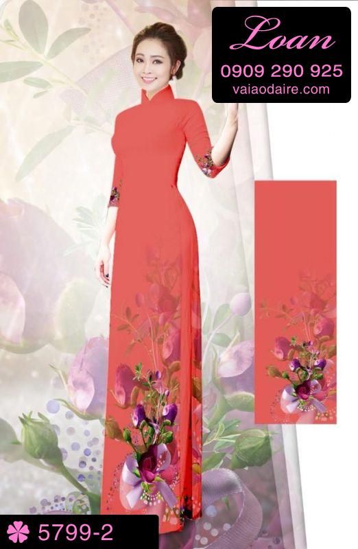 Vải áo dài hoa 3D