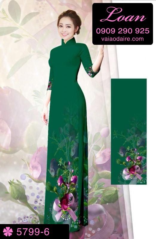 Vải áo dài hoa 3D