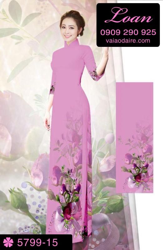 Vải áo dài hoa 3D
