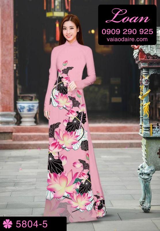 Vải áo dài hoa Sen