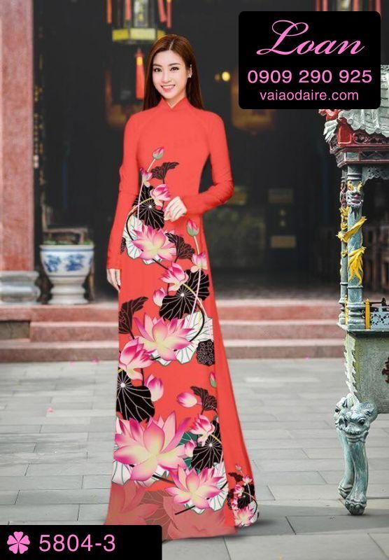Vải áo dài hoa Sen